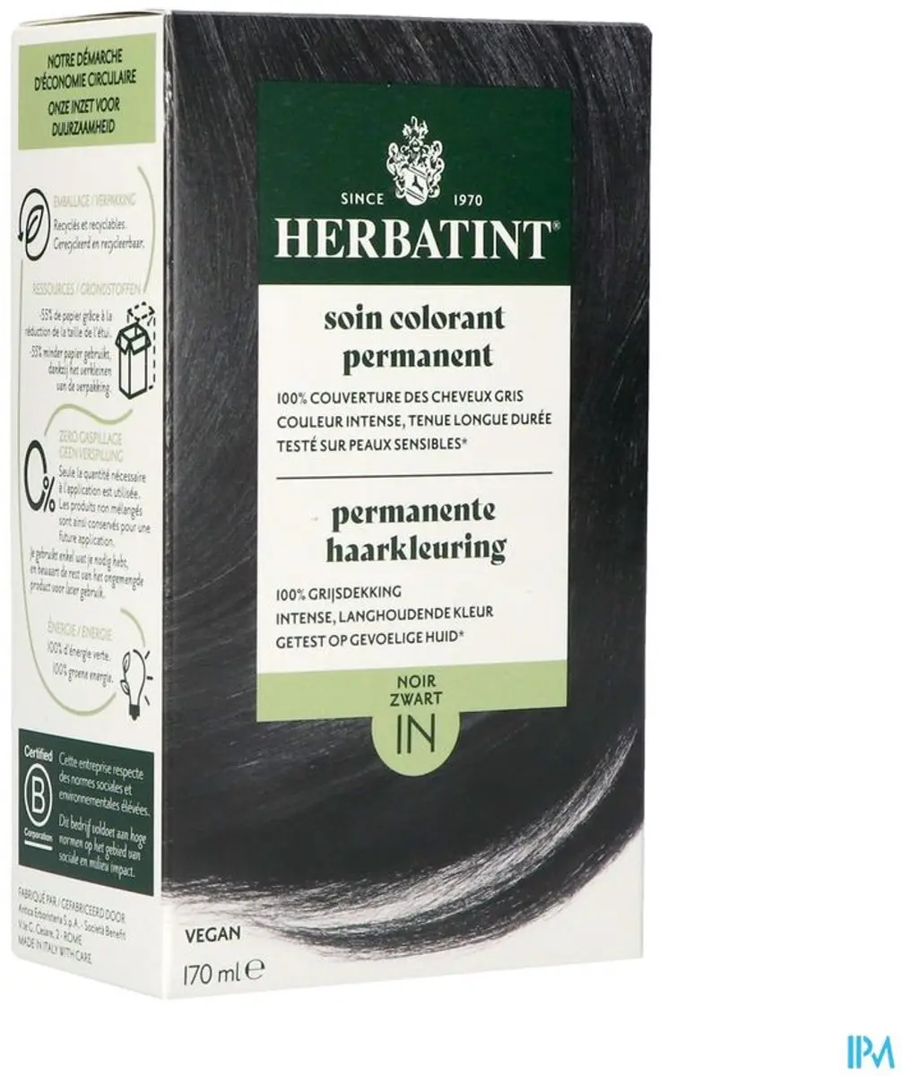 Herbatint Haarverf 1N Zwart 170ml
