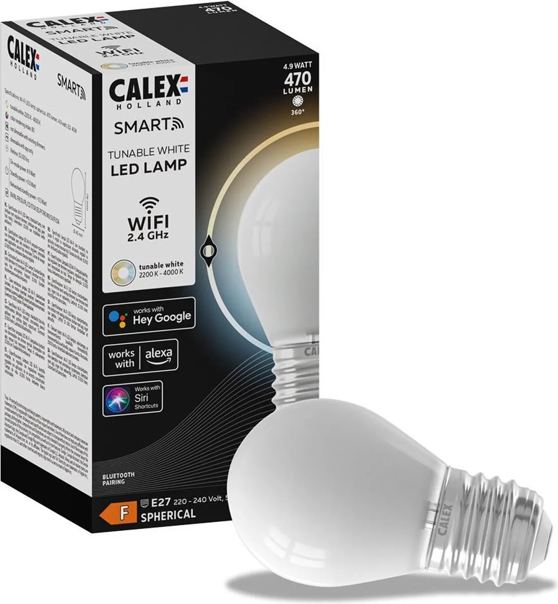 Calex Slimme LED Lamp E27 4.9W - Mat - 2200K