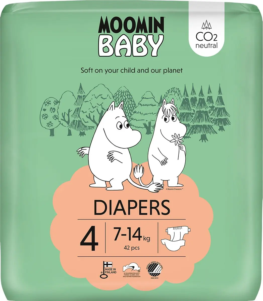 Moomin Baby Eco Wegwerpluiers Maat 4 - 210 Stuks