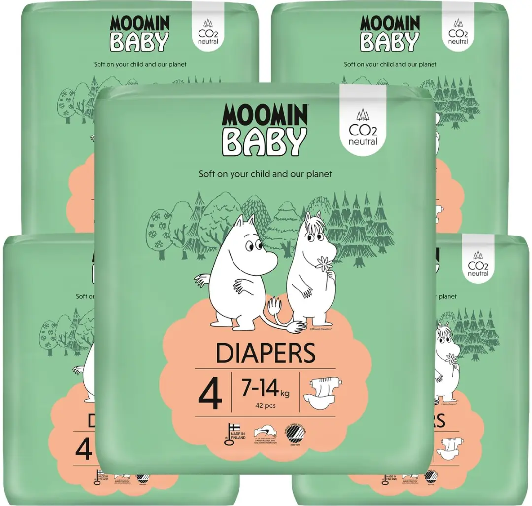Moomin Baby Eco Wegwerpluiers Maat 4 - 210 Stuks