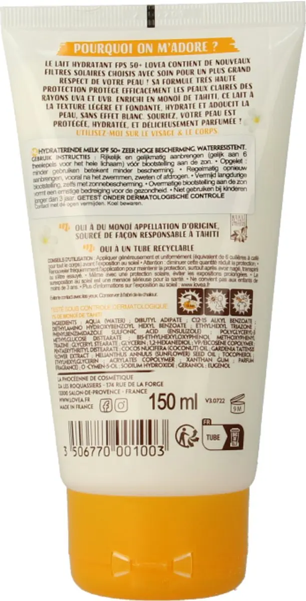 Lovea Sun Zonnebrandmelk SPF 50+ 150ml