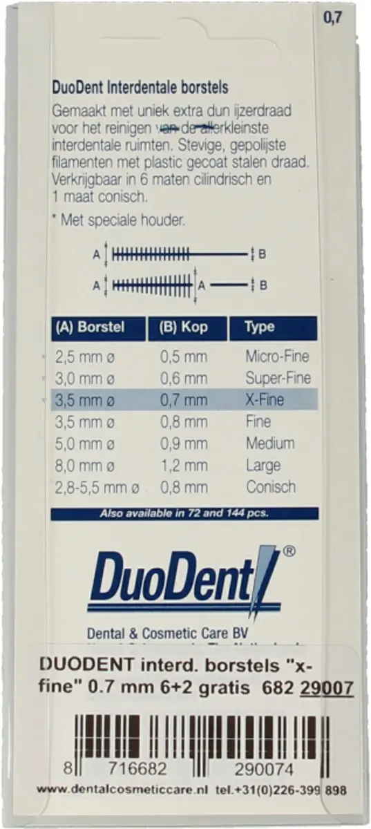 Duodent Interdentale Borstels X-Fine - 8 Stuks