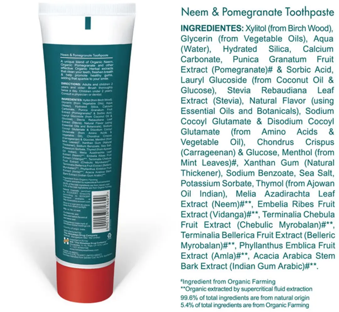 Himalaya Herbals Botanische Tandpasta Neem & Granaatappel 113ml