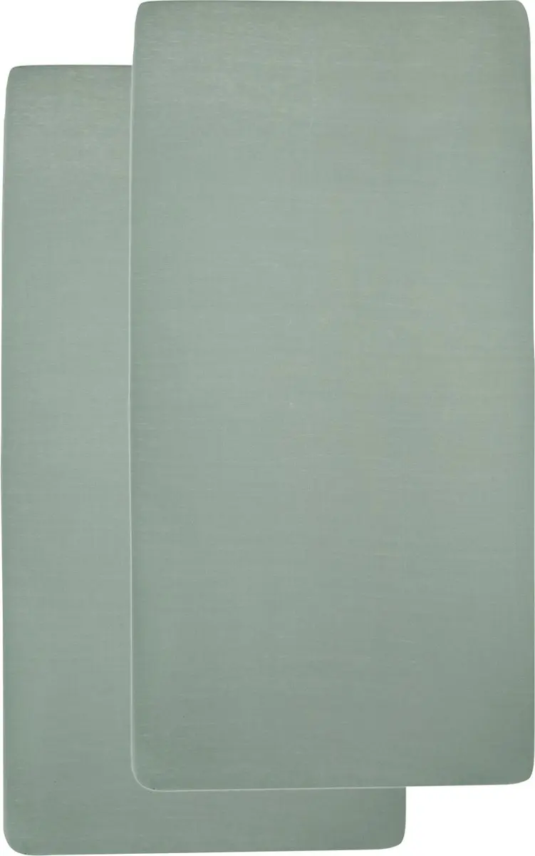 Meyco Baby Uni Hoeslaken Ledikant 2-pack - 60x120cm Stone Green