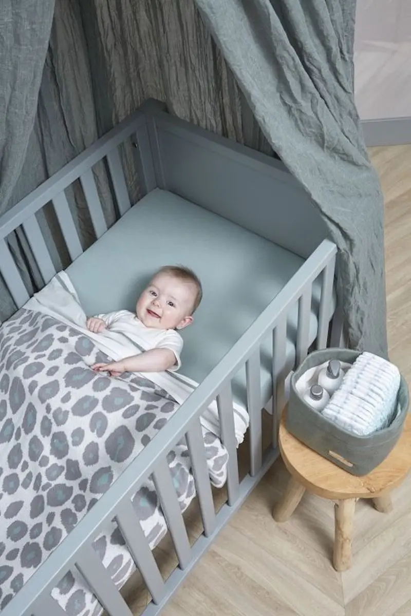 Meyco Baby Uni Hoeslaken Ledikant 2-pack - 60x120cm Stone Green