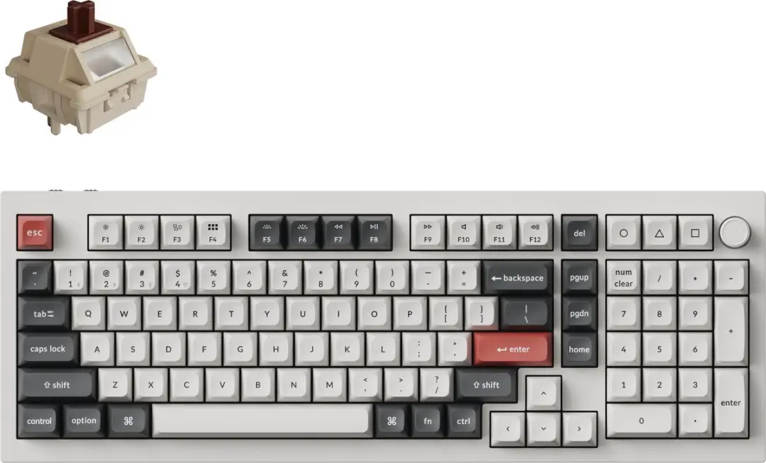 Keychron Q5 Ultra Q5U-P3 Mechanisch Toetsenbord - Bruine Switch - Wit
