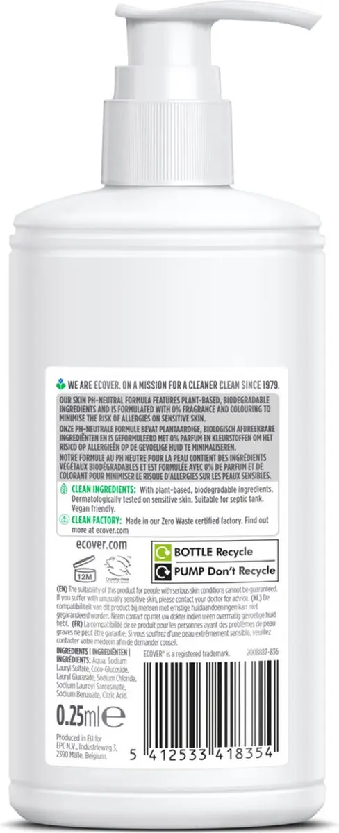 Ecover Handzeep ZERO 250ml