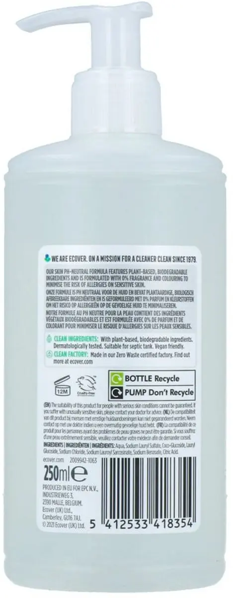 Ecover Handzeep ZERO 250ml