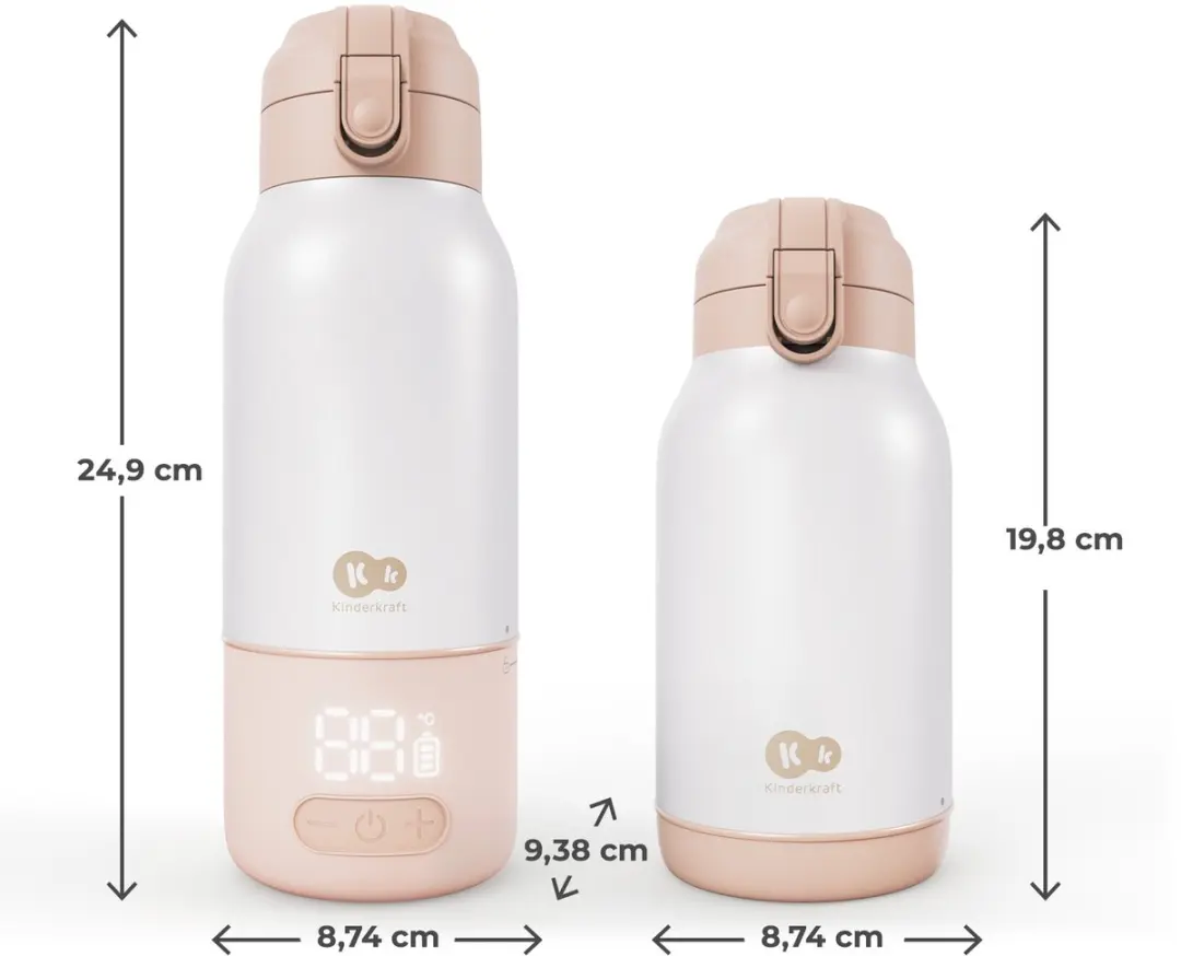 KinderKraft GAJA Melkverwarmer Thermos 350ml - USB-C - Beige - afbeelding 6 van 6