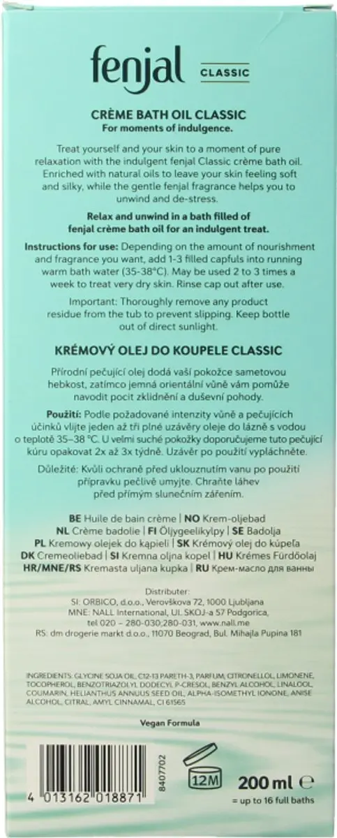 Fenjal Badolie Classic 200ml