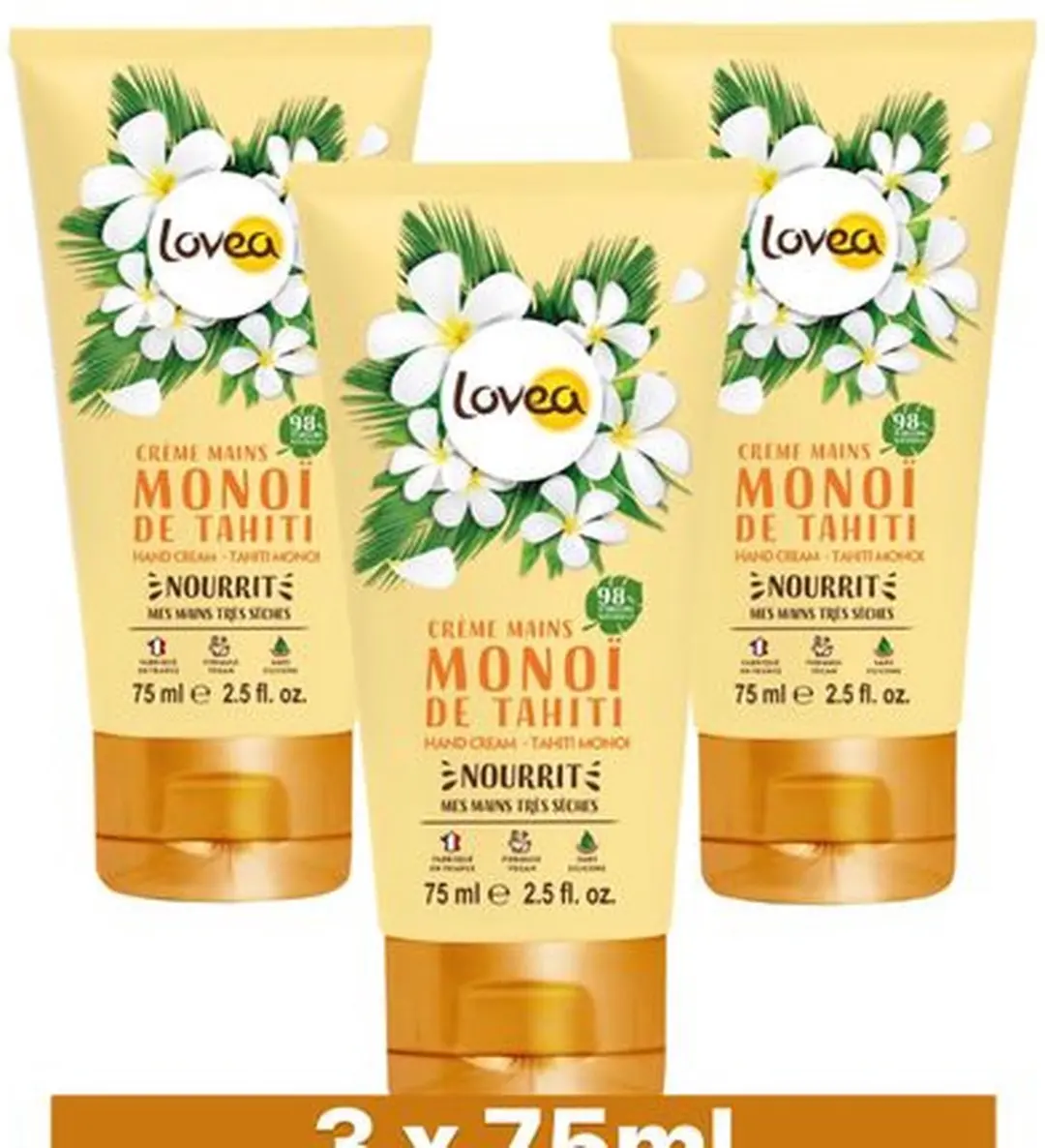 Lovea Handcreme Tahiti Monoï 3x75ml