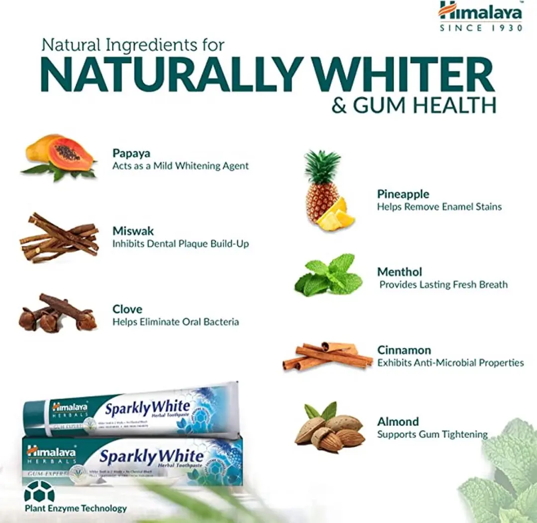 Himalaya Herbals Sparkly White Tandpasta - 6x75g