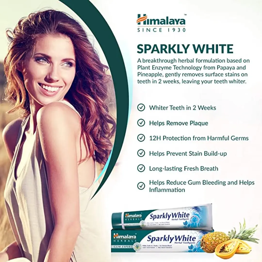 Himalaya Herbals Sparkly White Tandpasta - 6x75g