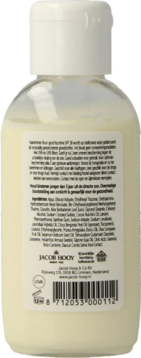 Jacob Hooy Haarlemmerbruin Gezichtscrème SPF 30 - 50ml
