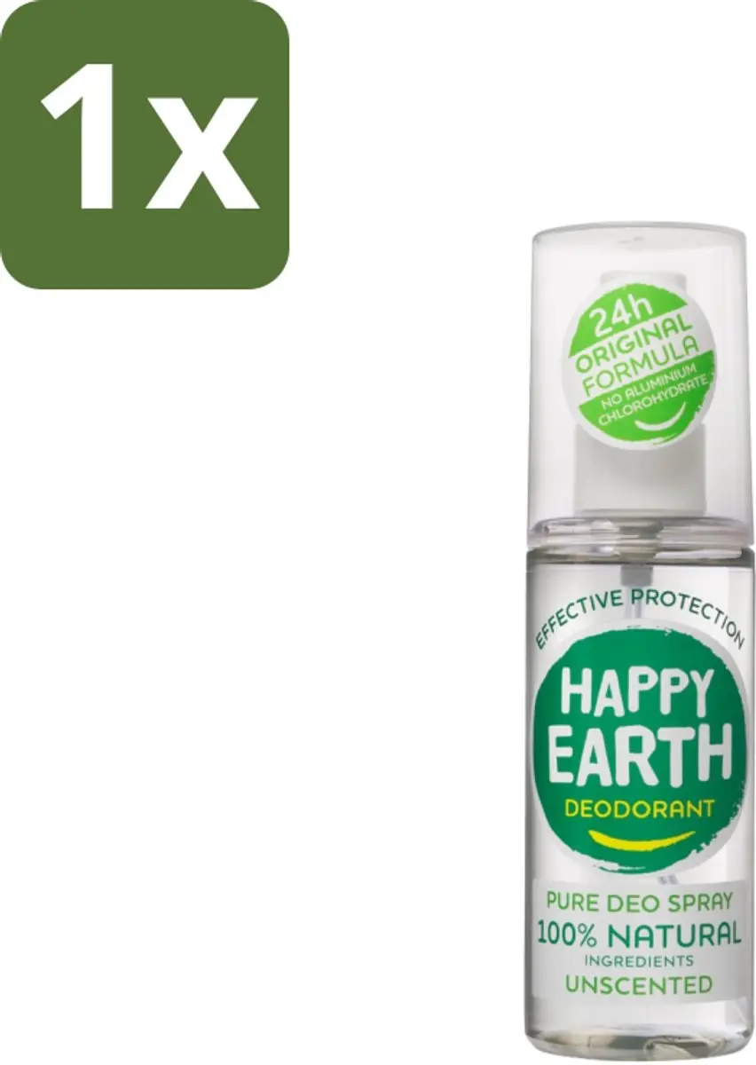Happy Earth Deodorant Spray Unscented 100ml