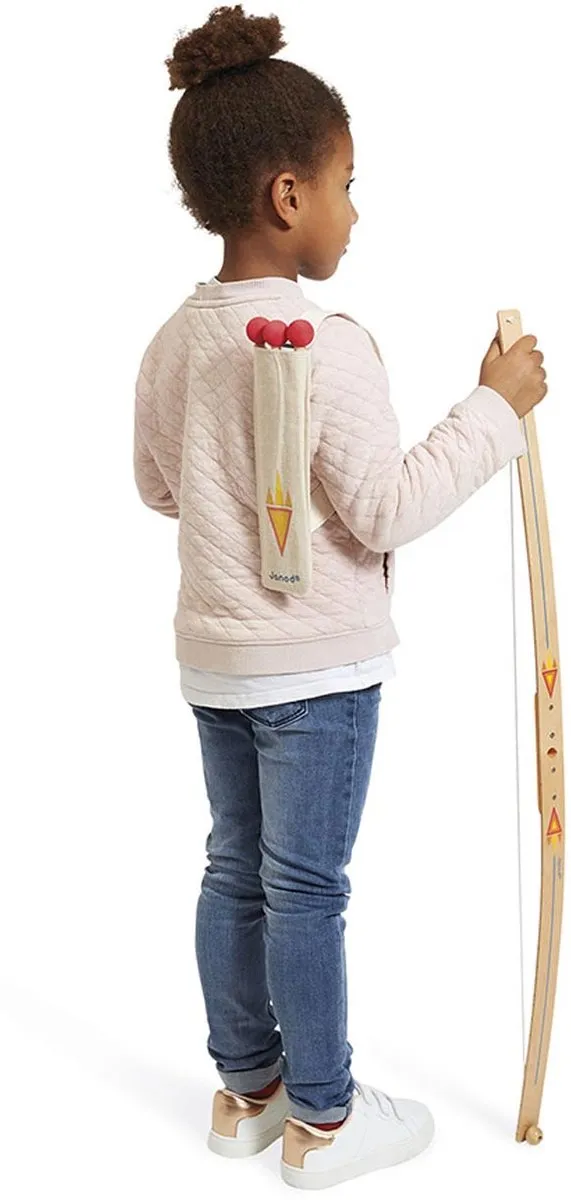 Janod Houten Boogschietset J03172 - 3 Pijlen - 4 Doelen - Bruin/Rood - afbeelding 6 van 6