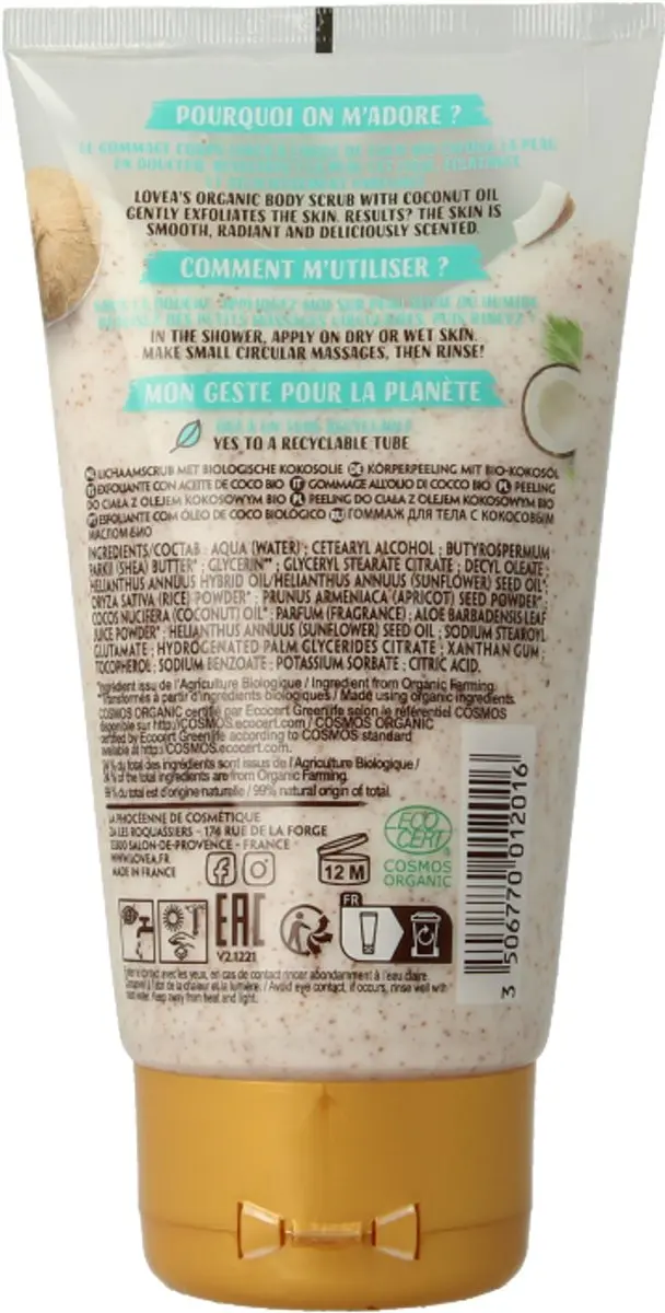 Lovea Biologische Body Scrub Kokos 150ml