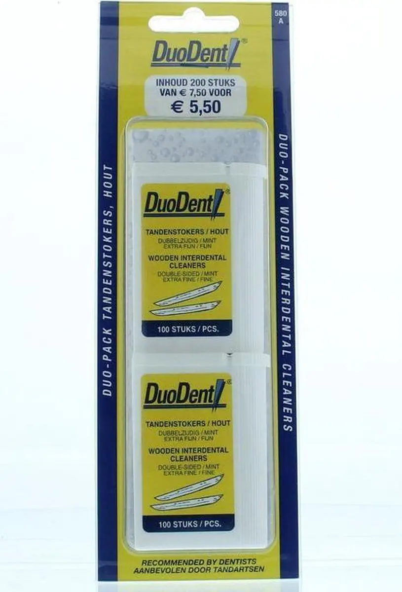 Duodent Tandenstokers Hout 200 Stuks