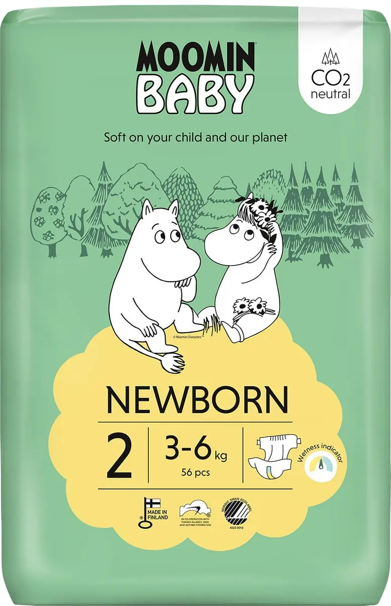Moomin Baby Eco Wegwerpluiers Maat 2 - 280 Stuks