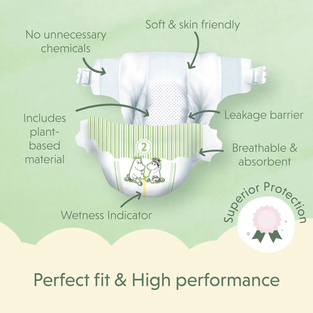 Moomin Baby Eco Wegwerpluiers Maat 2 - 280 Stuks