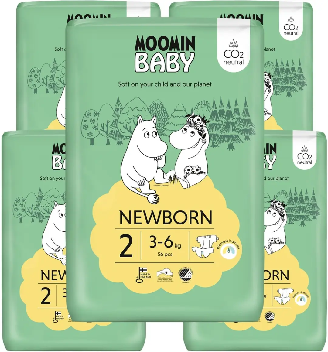 Moomin Baby Eco Wegwerpluiers Maat 2