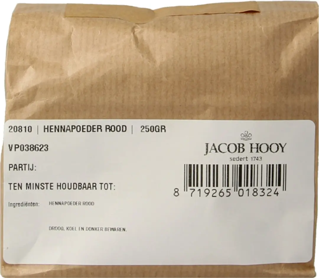 Jacob Hooy Hennapoeder Rood 250g