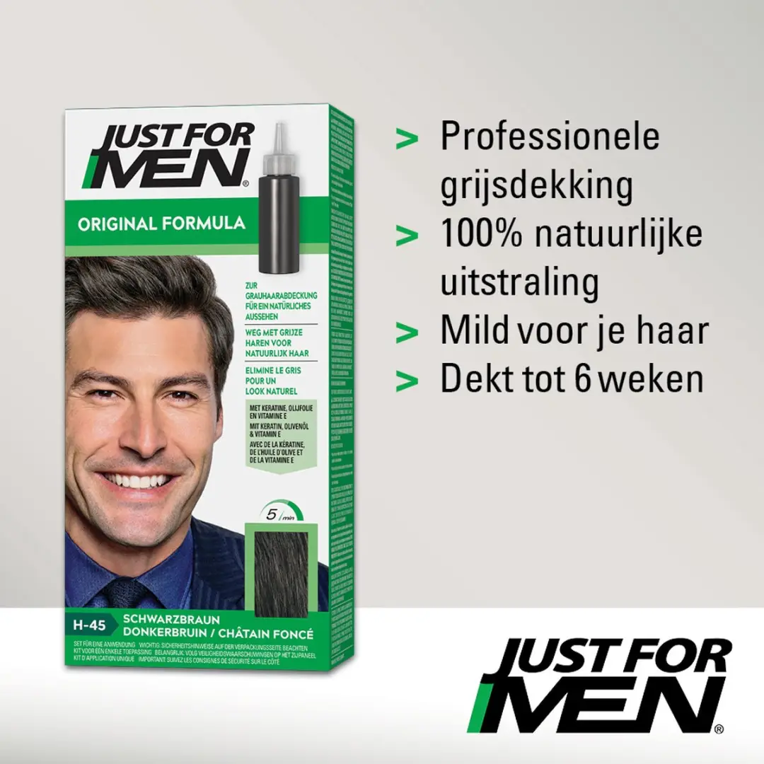 Just For Men Original Haarkleuring H45 Donkerbruin - 1 Stuk