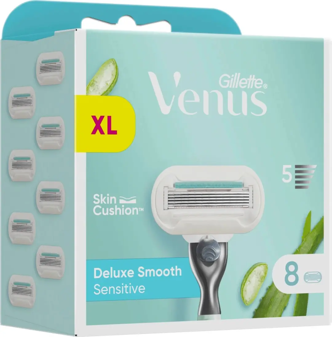 Gillette Venus Deluxe Smooth Sensitive Scheermesjes 8 Stuks - 5 Bladen - Groen