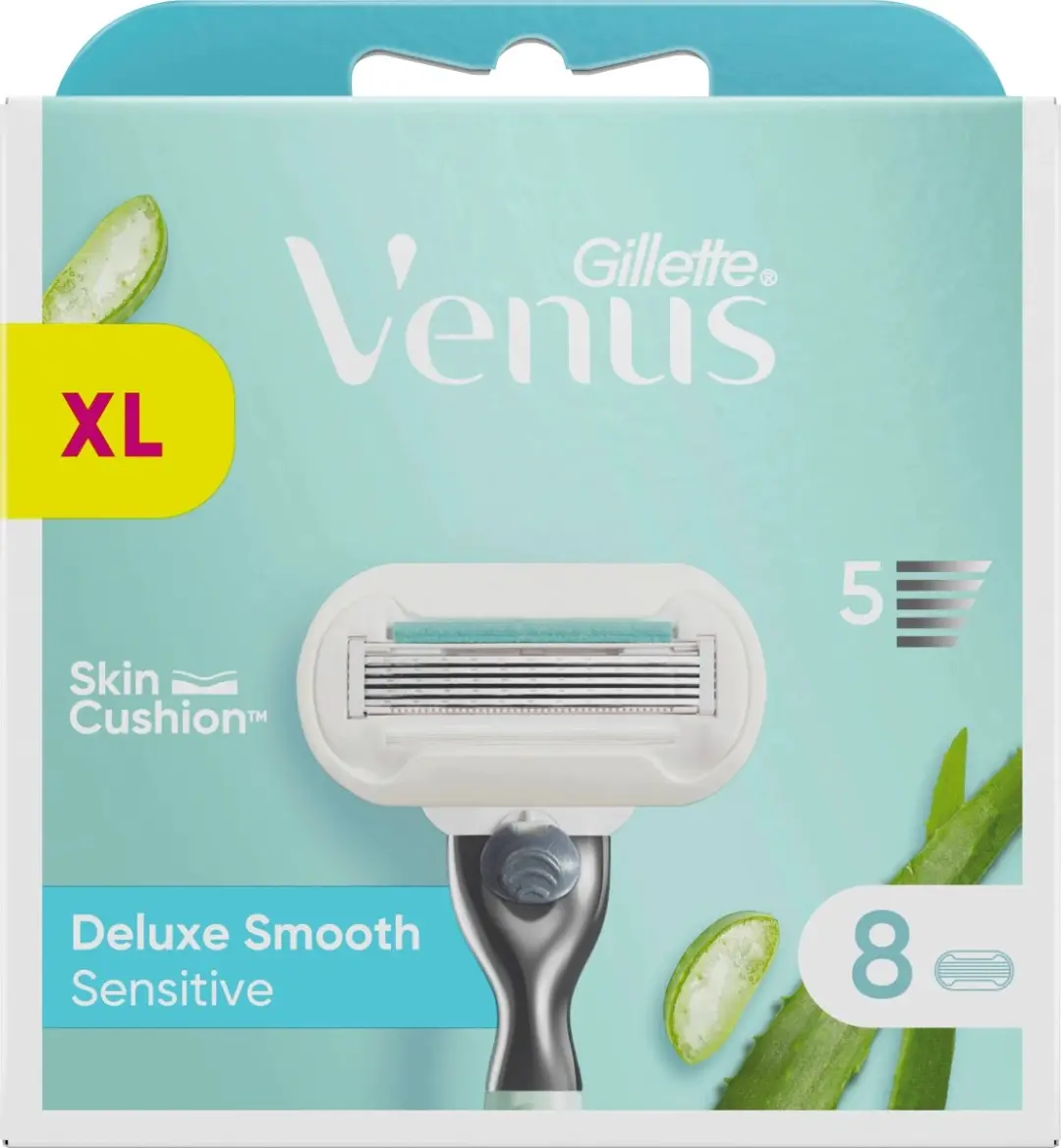 Gillette Venus Deluxe Smooth Sensitive Scheermesjes 8 Stuks - 5 Bladen - Groen