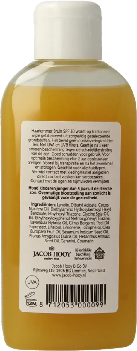 Jacob Hooy Haarlemmerbruin SPF 30 Zonnecrème 150ml