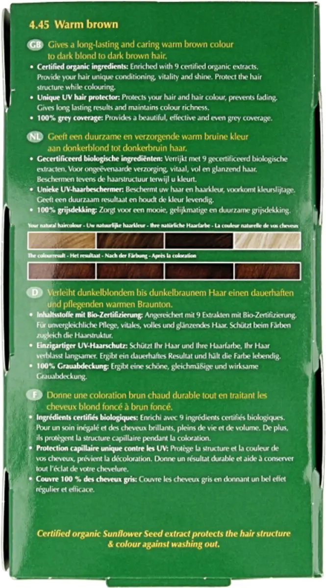 Hennaplus Long Lasting Colours 4.45 Warm Brown Haarverf 100ml