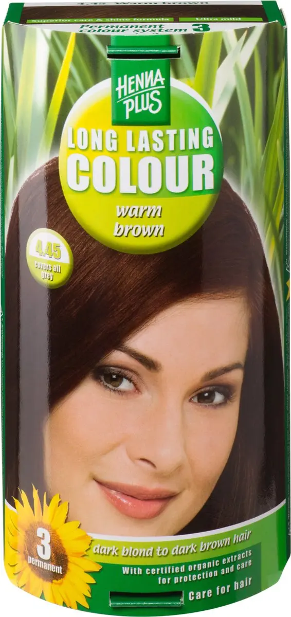 Hennaplus Long Lasting Colours 4.45 Warm Brown Haarverf 100ml