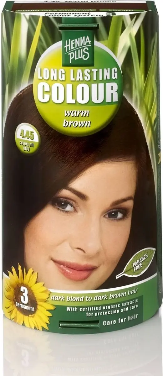 Hennaplus Long Lasting Colours 4.45 Warm Brown Haarverf 100ml
