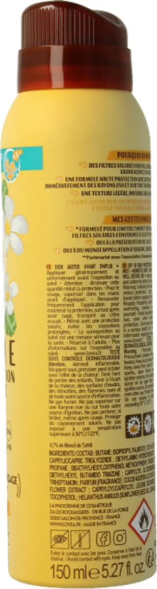 Lovea Monoi de Tahiti SPF 50 Tanning Mist 150ml