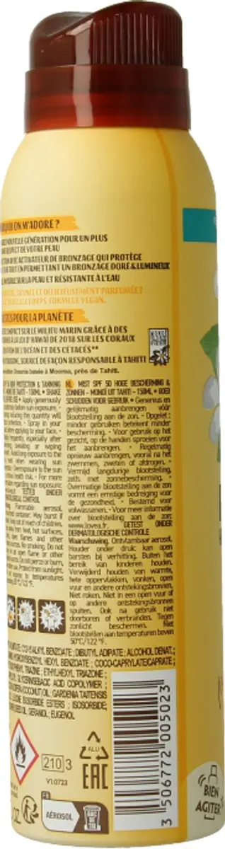 Lovea Monoi de Tahiti SPF 50 Tanning Mist 150ml