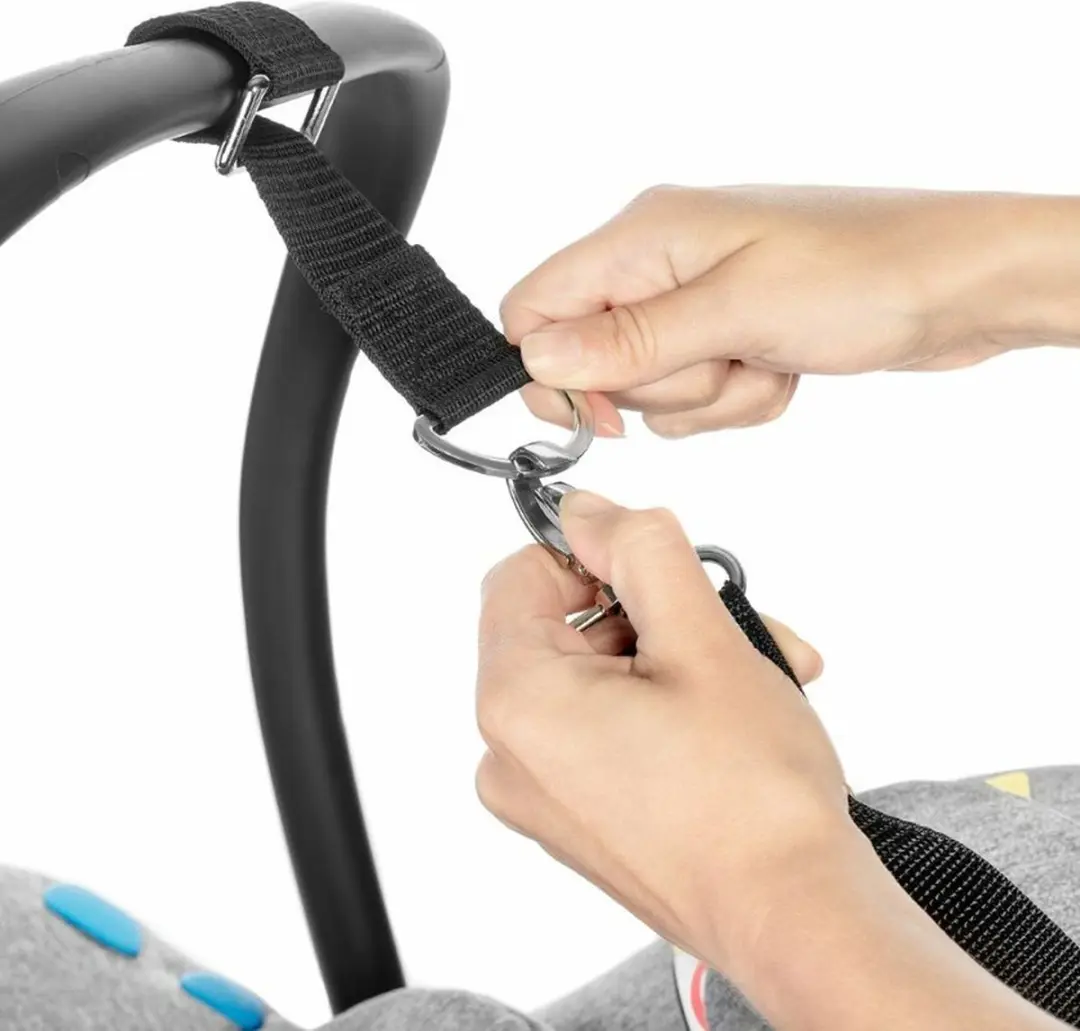Reer Clip & Go Draagriem Autozitje - Zwart/Grijs/Chrome - afbeelding 6 van 6