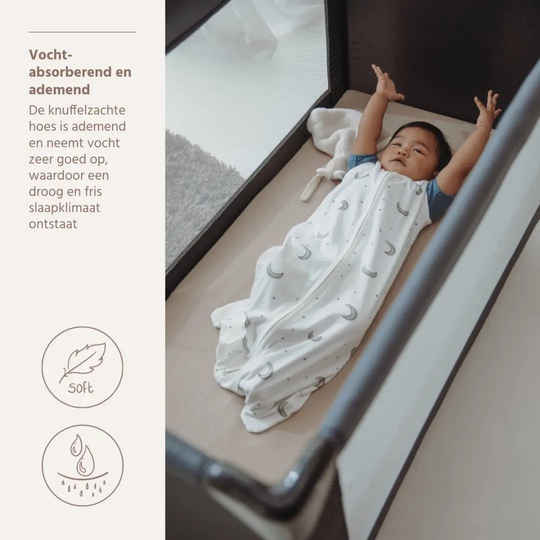 Meyco Baby Uni Campingbed Matrashoes 60x120cm - Sand