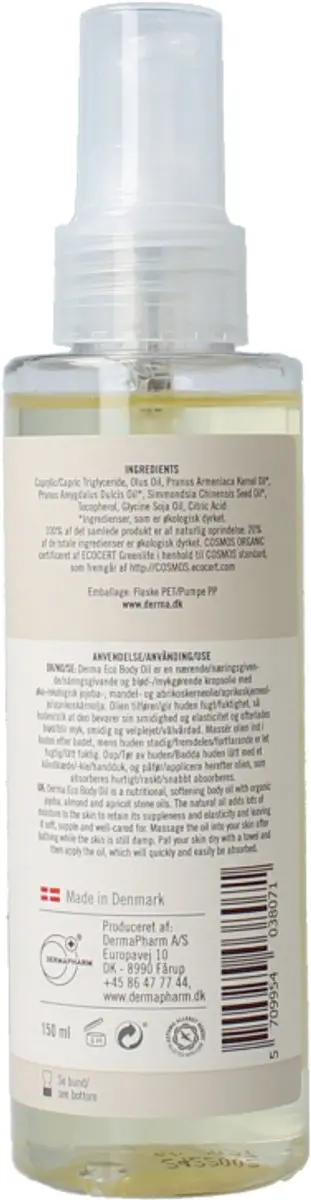 Derma Eco Lichaamsolie 150ml - Parfumvrij