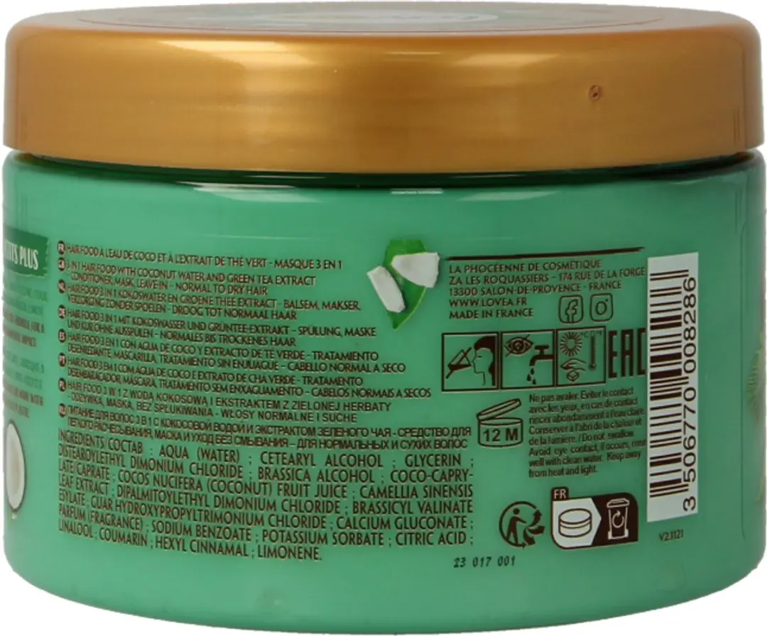 Lovea Kokos & Groene Thee Haarmasker 390ml