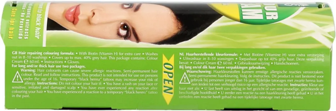 Hennaplus Colour Cream 1 Zwart - 60ml