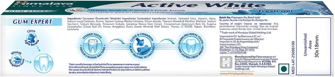 Himalaya Herbals Active White Tandpasta 75ml