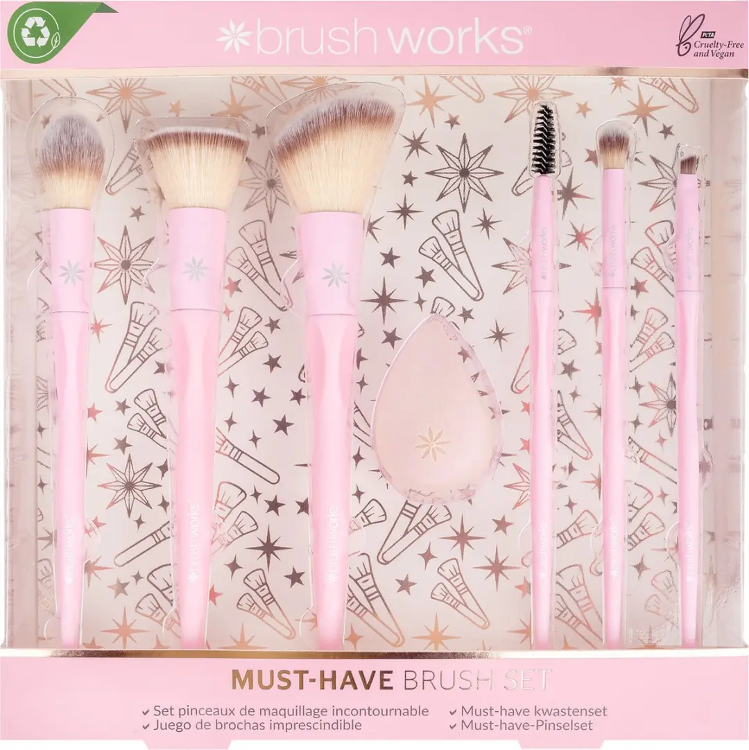 Brushworks Must-Have Borstel Set - 7 Stuks Roze