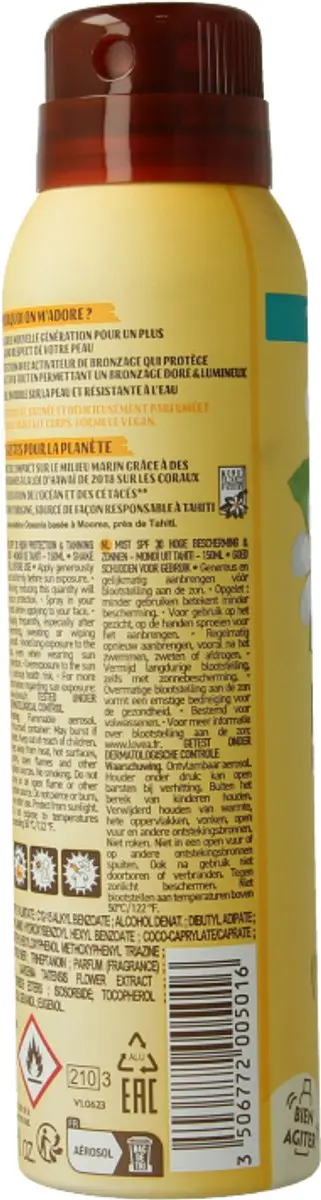 Lovea High Protection Tanning Mist Monoi de Tahiti SPF 30 - 150ml