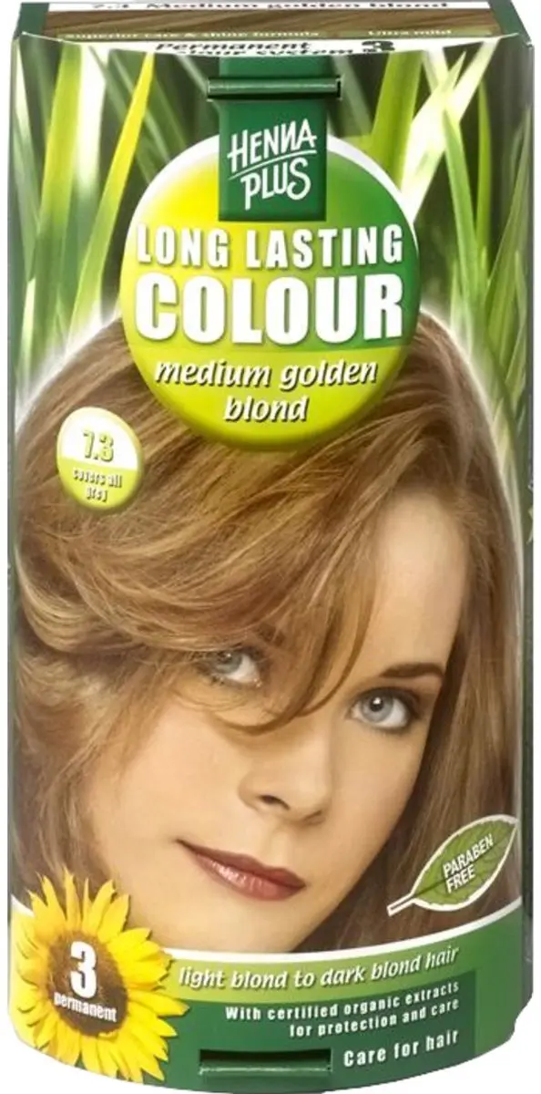Hennaplus Long Lasting Colour 7.3 Sytě zlatá blond