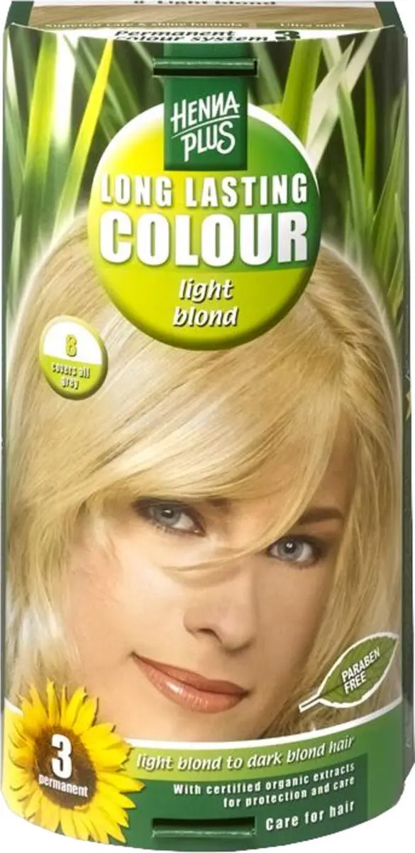 Hennaplus Long Lasting Colour 8 Licht Blond 100ml