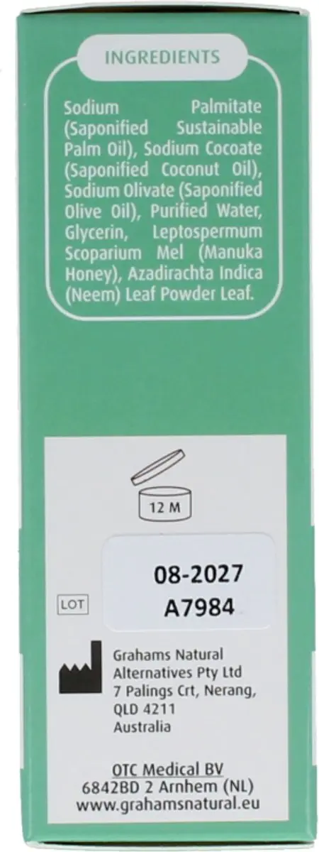 Grahams Natural Soap met Manukahoning 100g - Parfumvrij