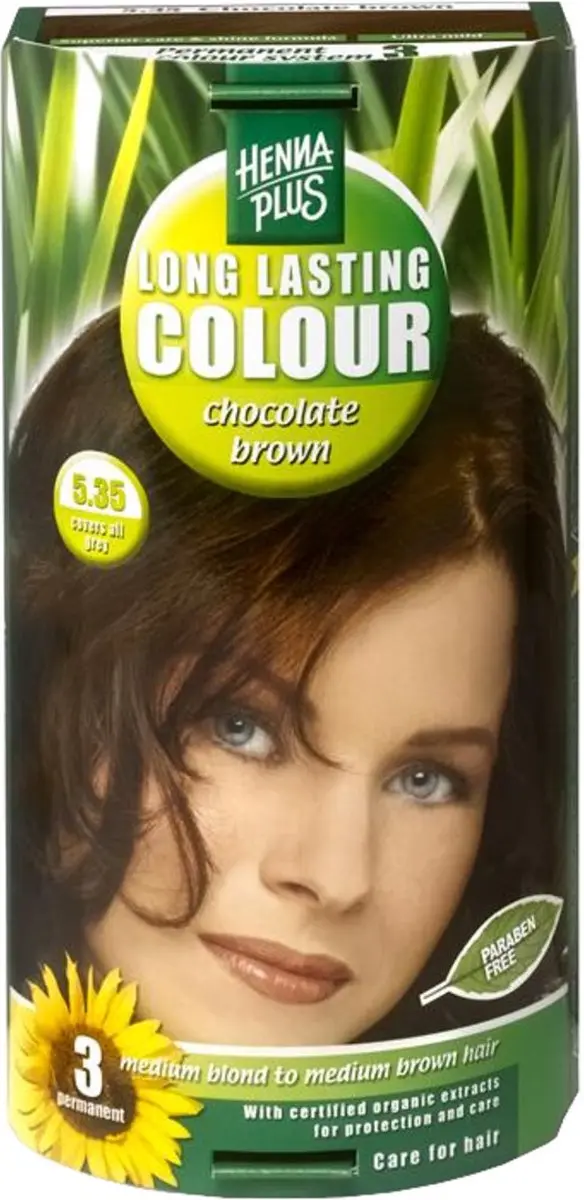 Hennaplus Long Lasting Colour 5.35 Chocolate Brown Haarverf - 100ml - afbeelding 6 van 6