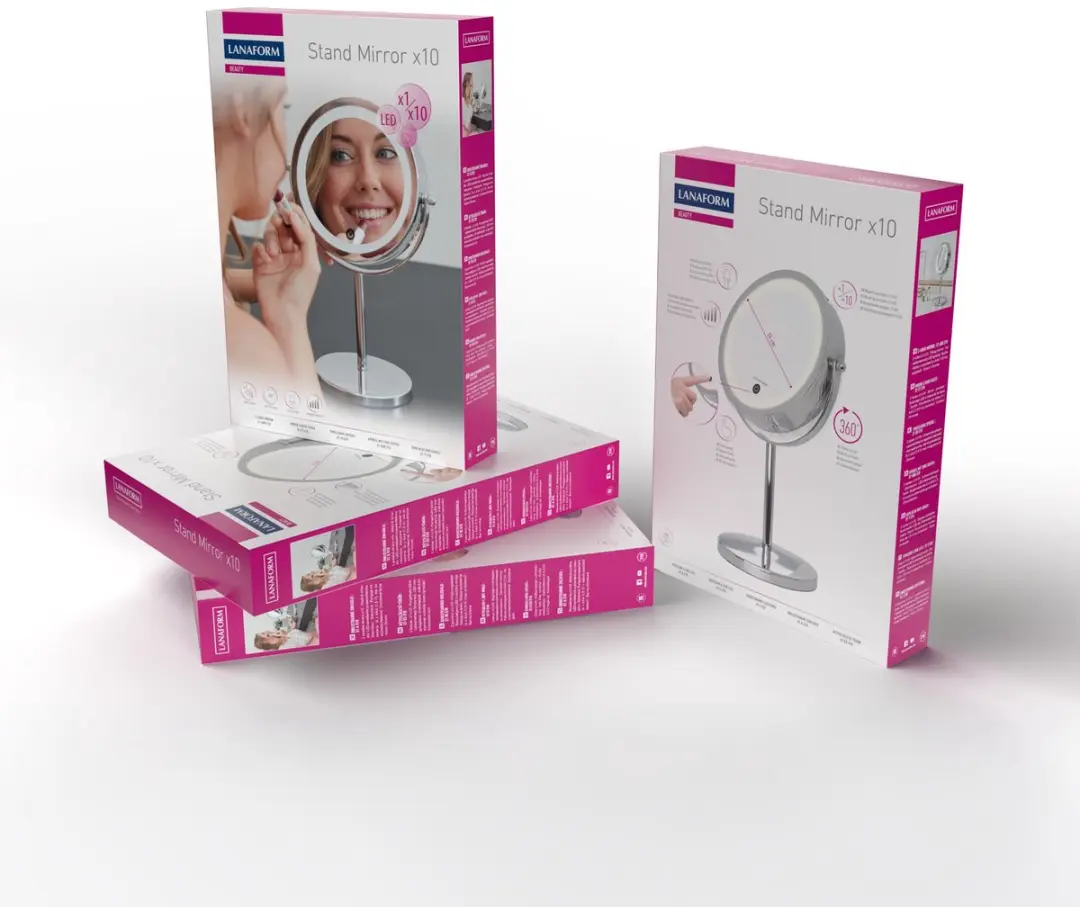 Lanaform Stand Mirror X10 Verlichte Ledspiegel 32,5cm - Zilver