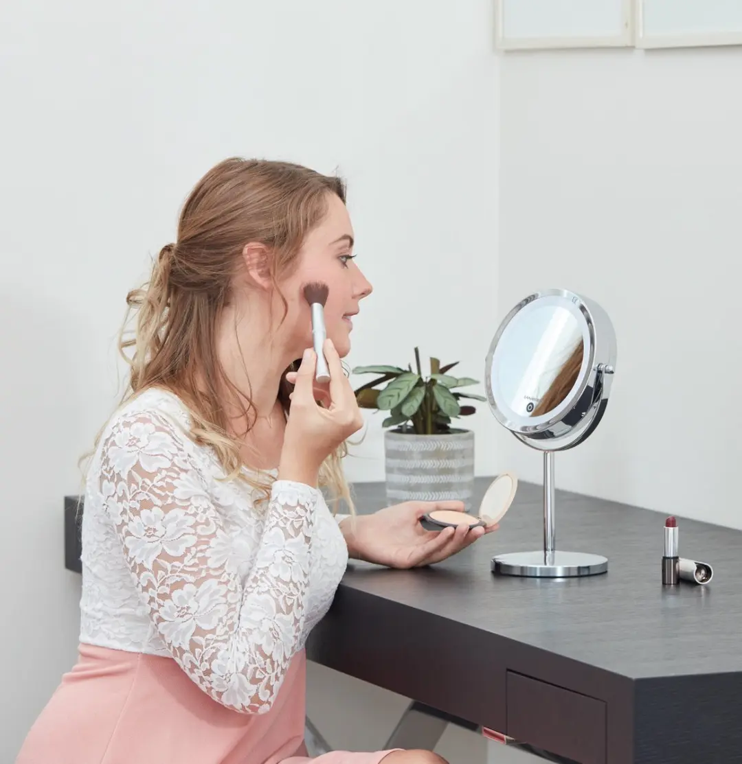 Lanaform Stand Mirror X10 Verlichte Ledspiegel 32,5cm - Zilver