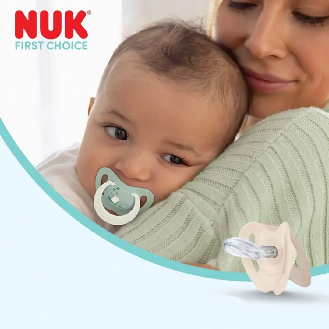 NUK First Choice Night Fopspeen 0-6m Siliconen - 2 Stuks - Roze